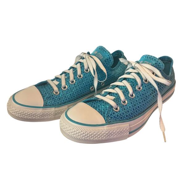 Converse All Star Blue Sparkle Specialty Oxford Size 9 - Picture 2 of 8